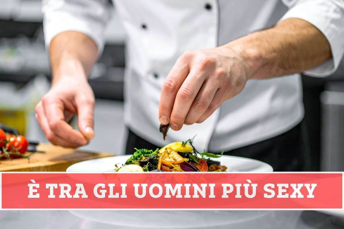 scritta e chef che impiatta