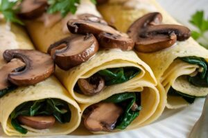 ricetta crespelle funghi e spinaci