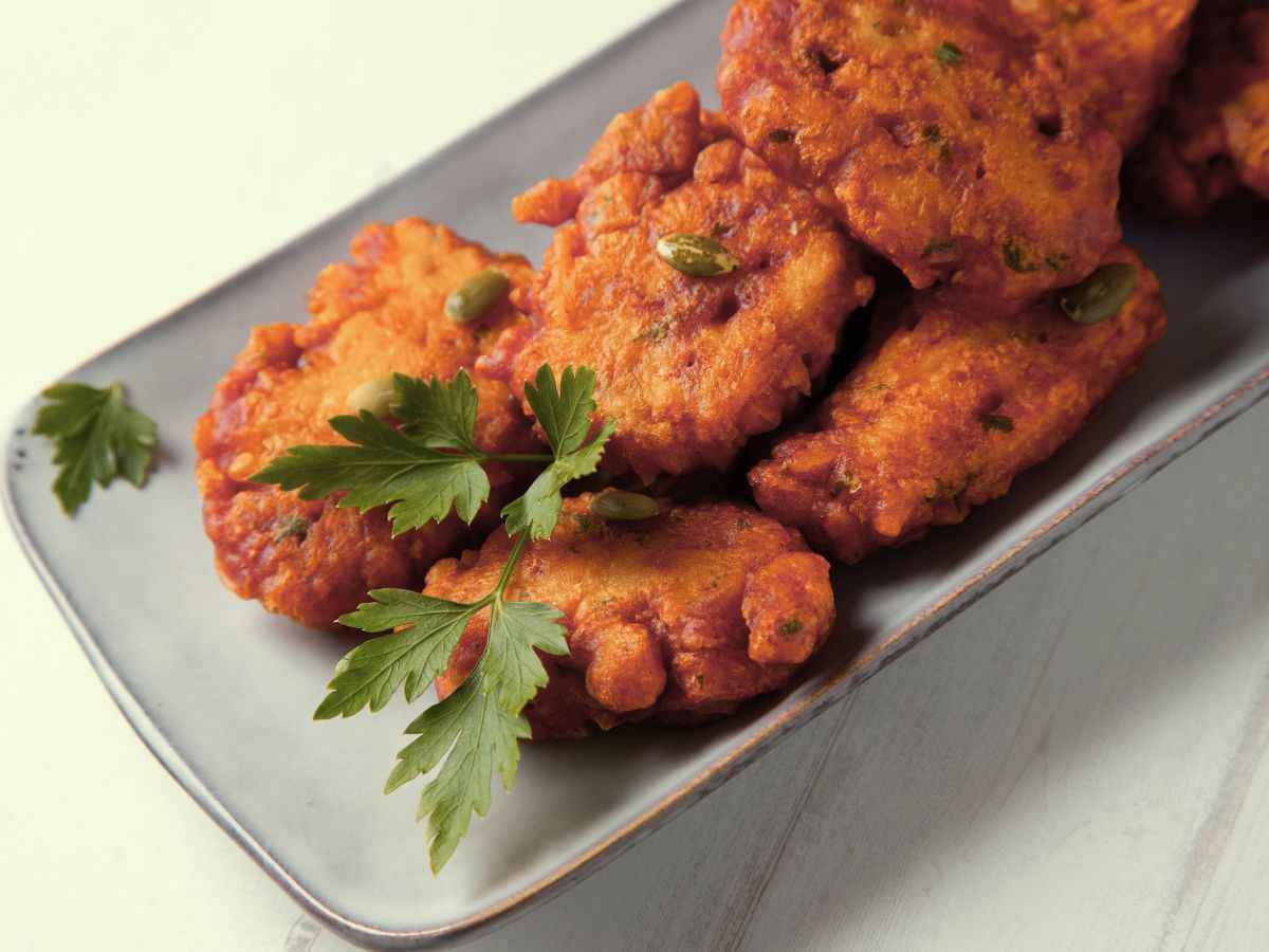 frittelle con semi di zucca e prezzemolo