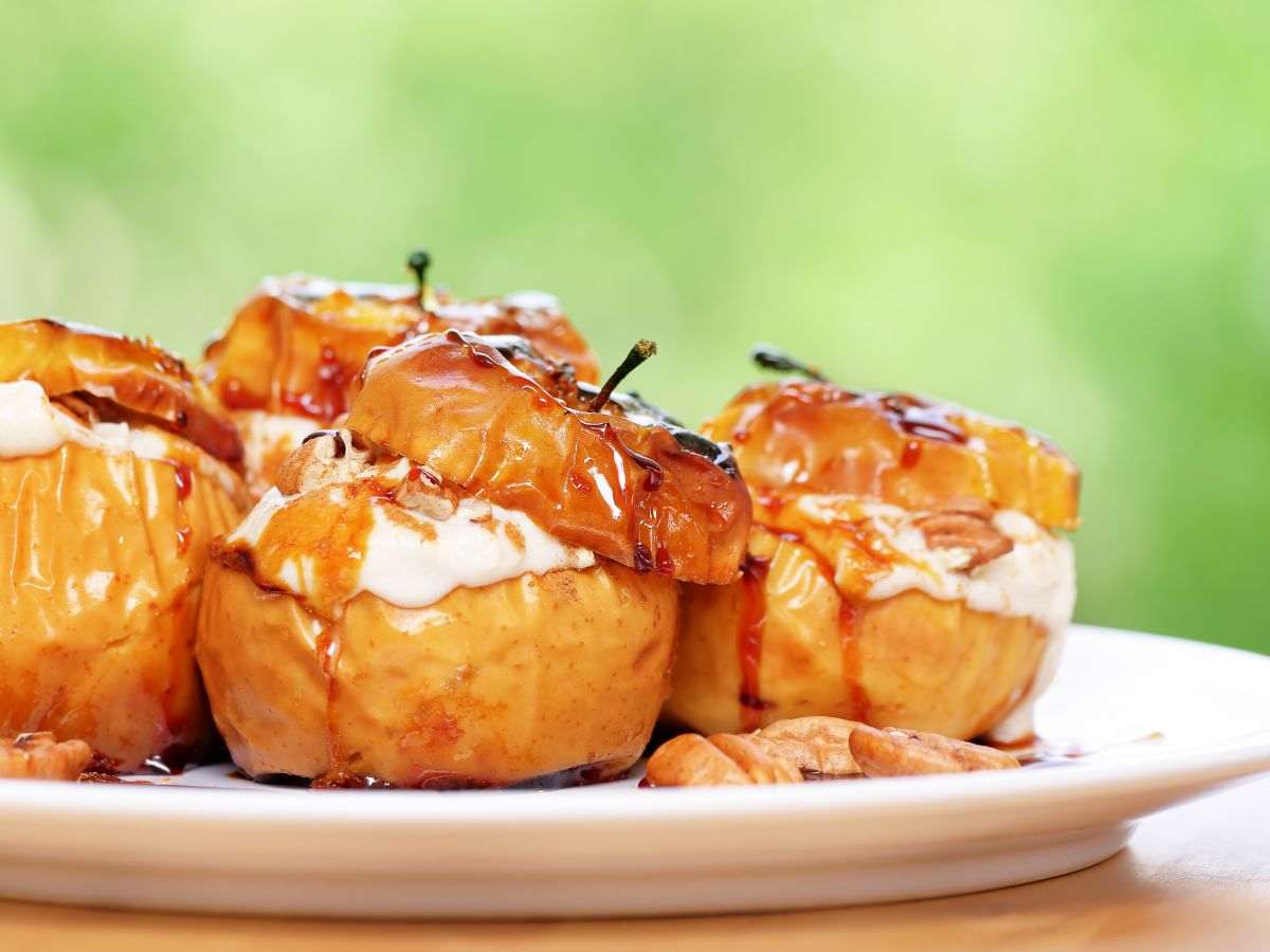 mele al forno con crema