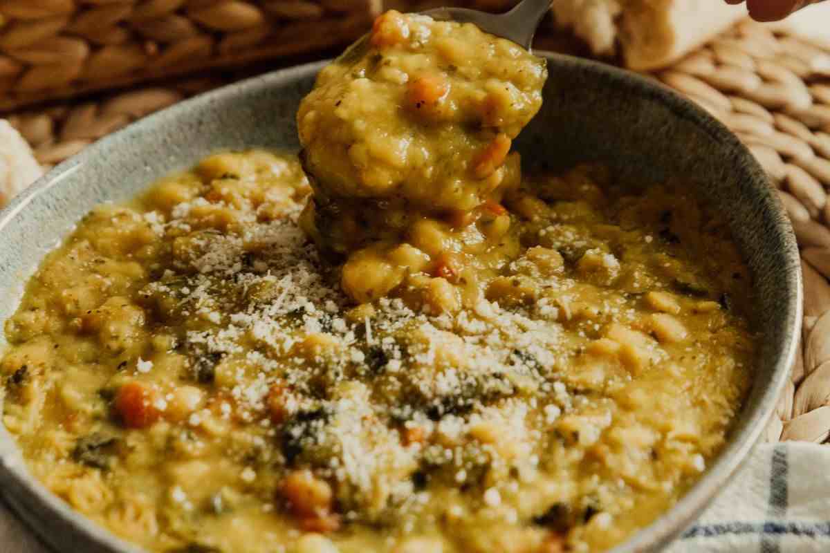 pasta cremosa con lenticchie