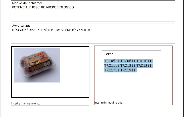 richiamo del ministero della salute