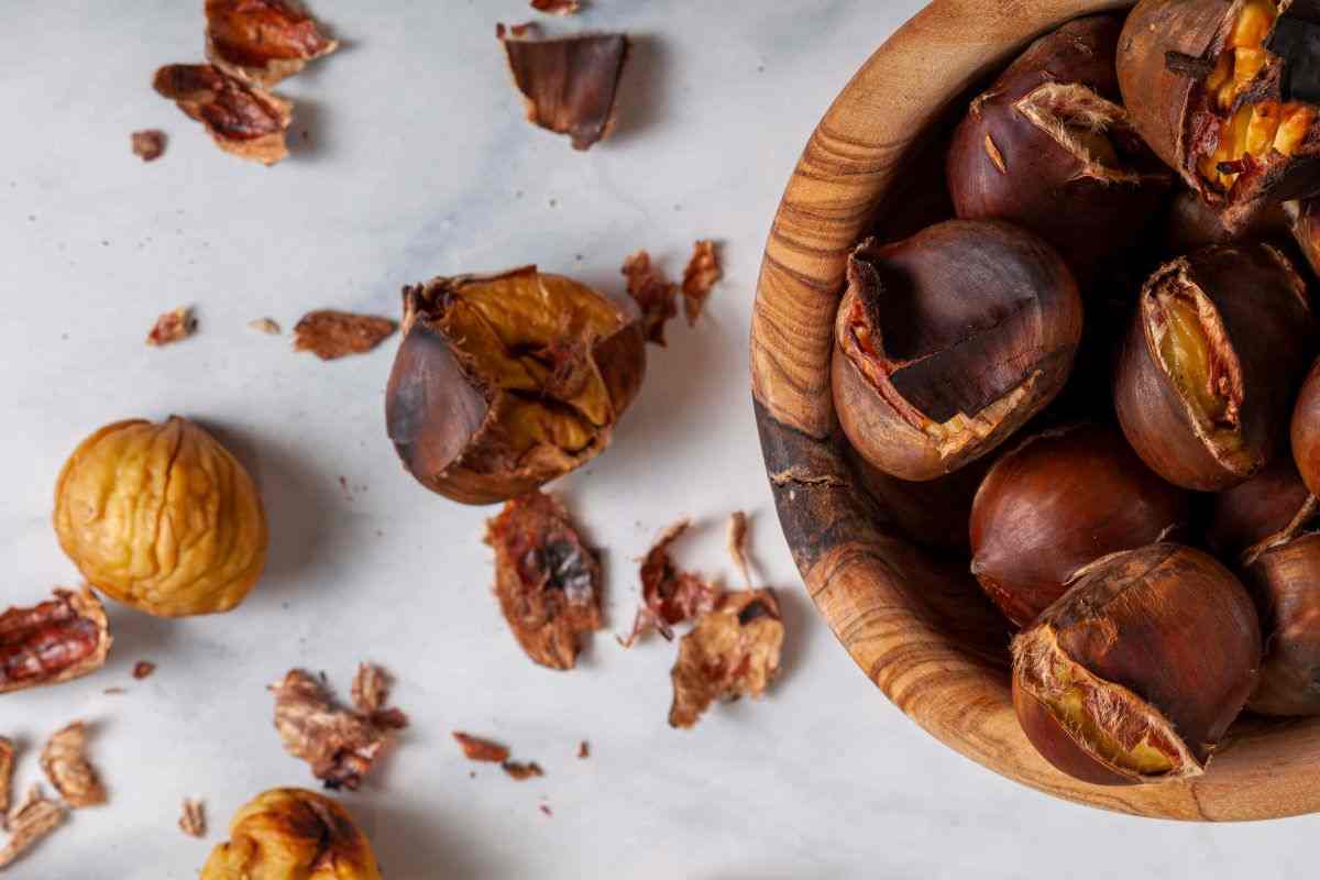 castagne alla brace sbucciate