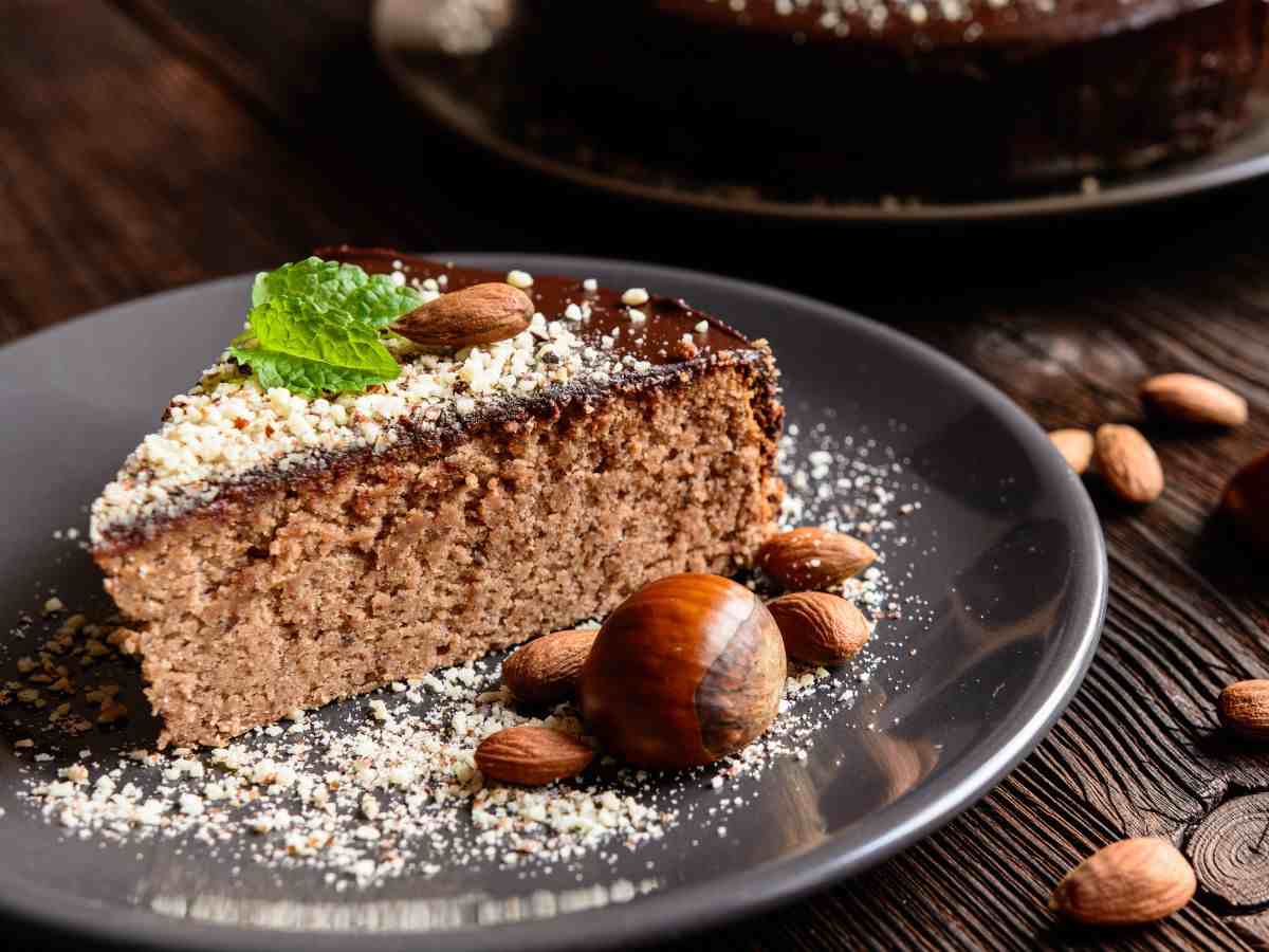 fetta di torta alle castagne